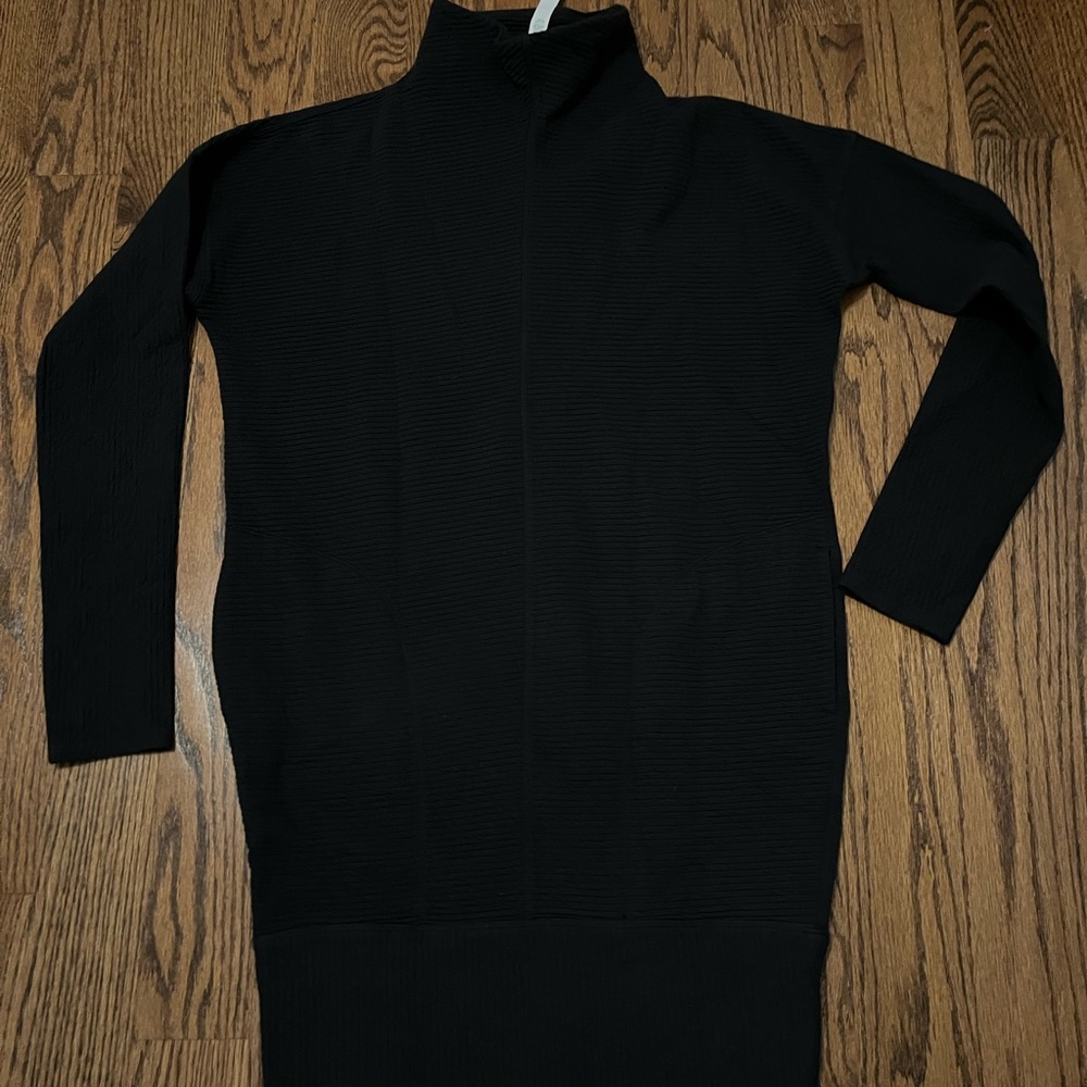 Lululemon Call for Cozy Black Ribbed Dress Size 4 - Picture 6 of 11